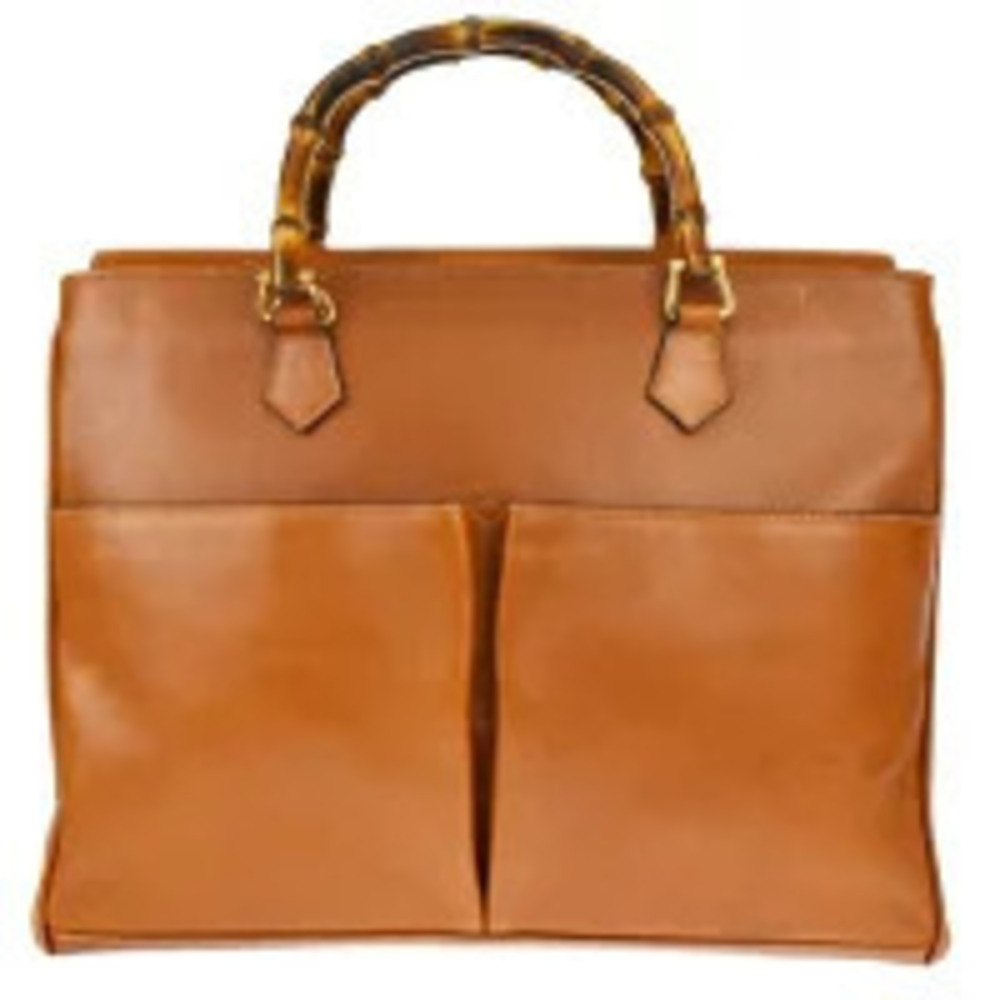 Gucci Bamboo Handbag Brown Leather